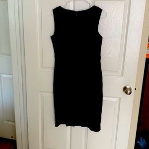 Talbots  Navy Blue Dress lined with Silver small buckle accent on front